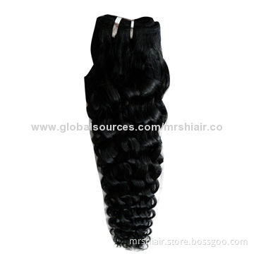 100% unprocessed human hair weave, water wave 1# color